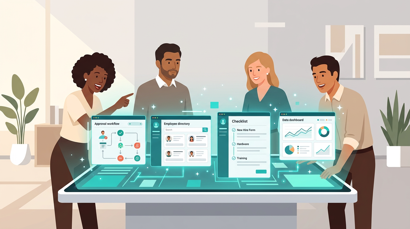 Company directory software dashboard with employee profiles and search