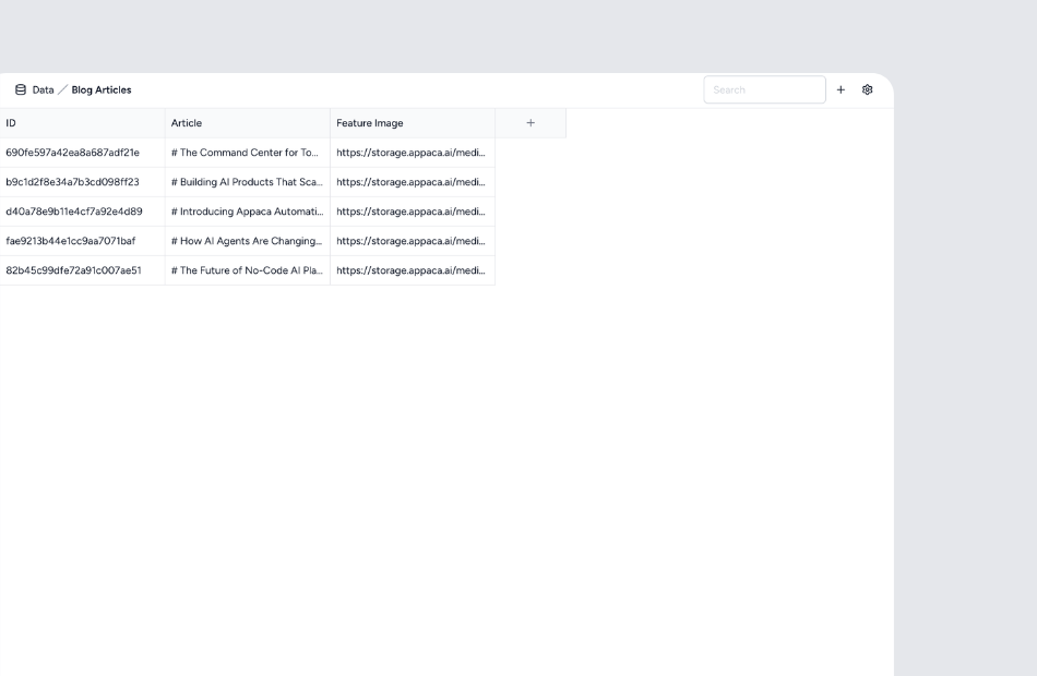 Store data securely in Appaca's built-in database