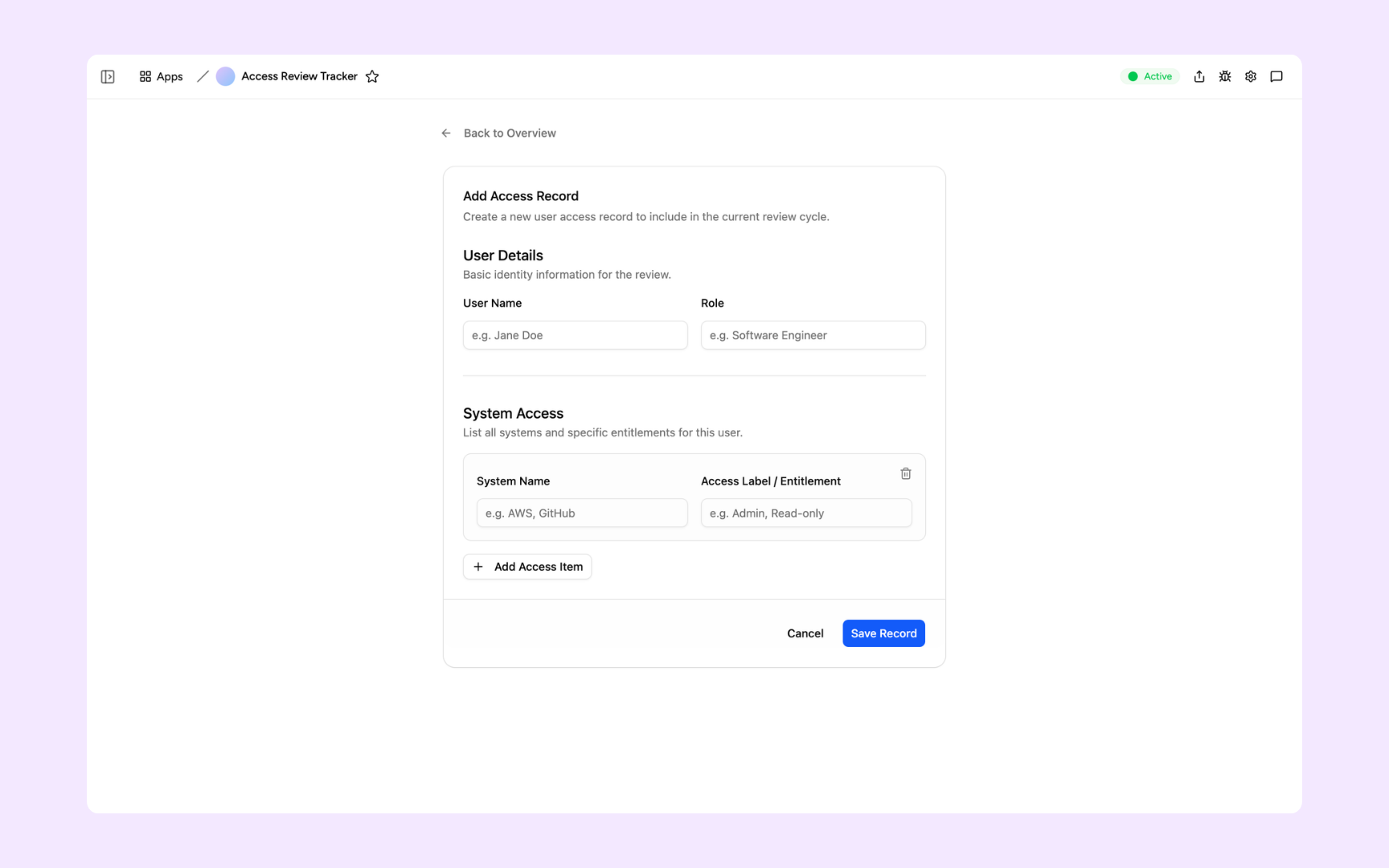Add a user to the review cycle