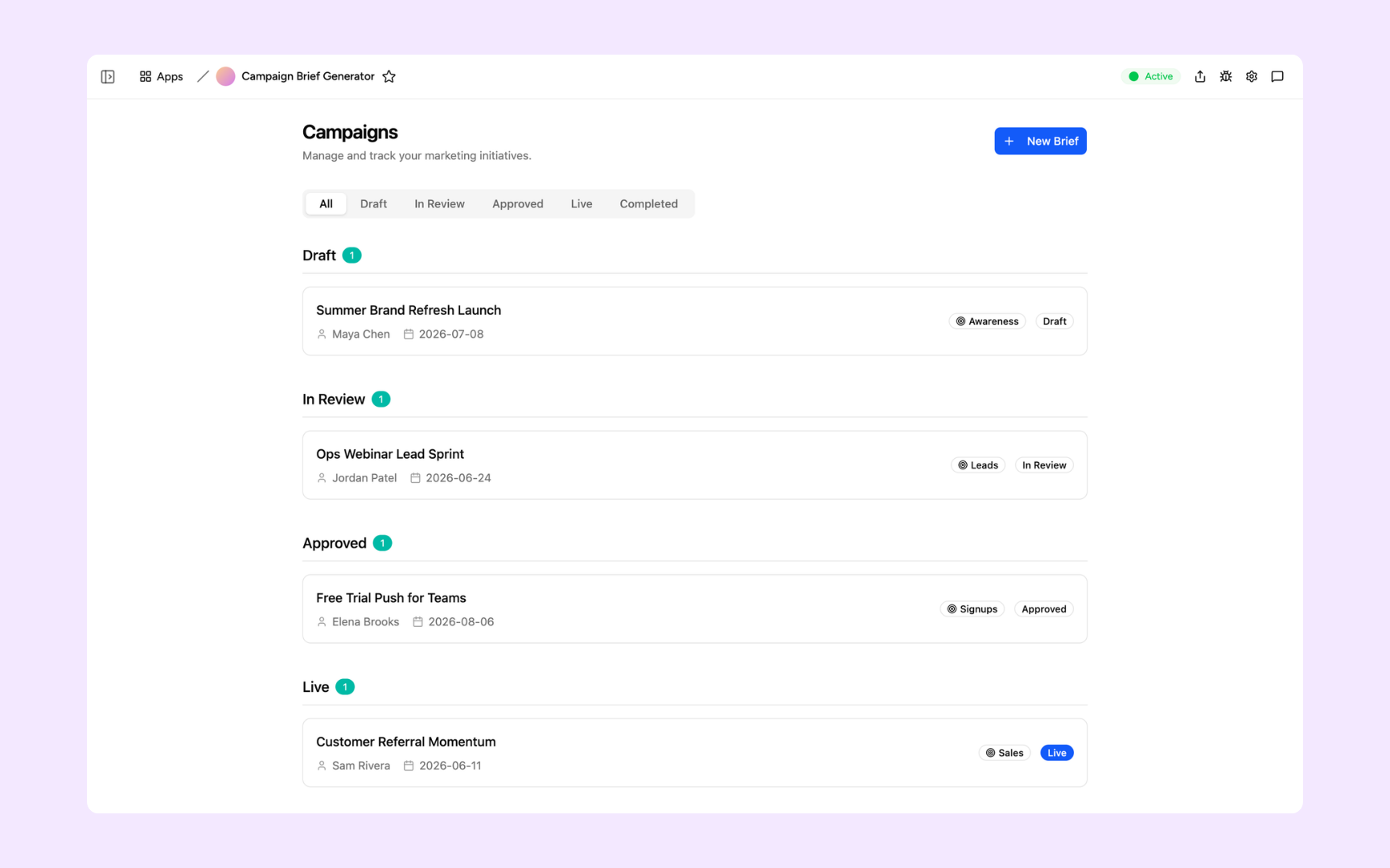 Campaign Brief Generator
