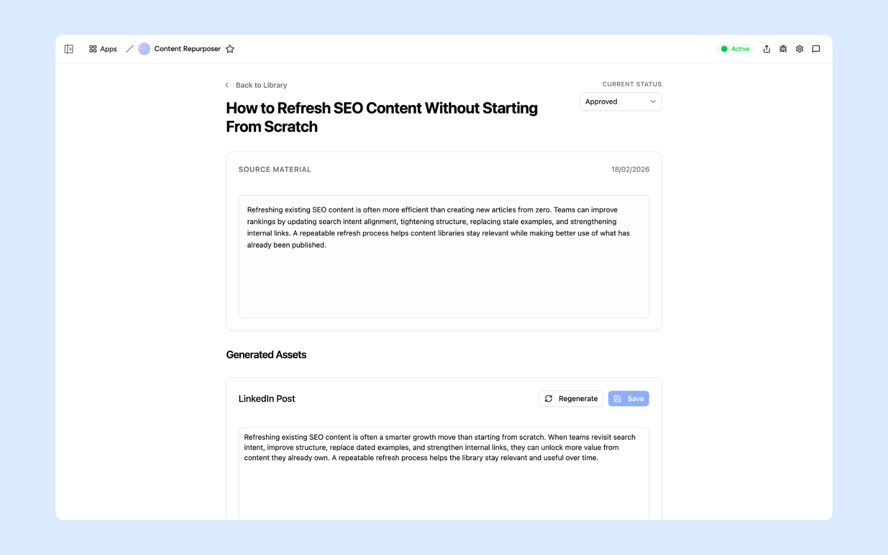 Review and save