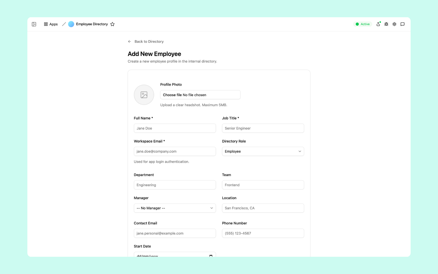 Add new employee
