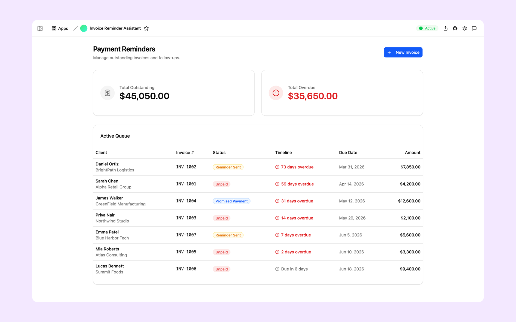 Payment Reminder Assistant