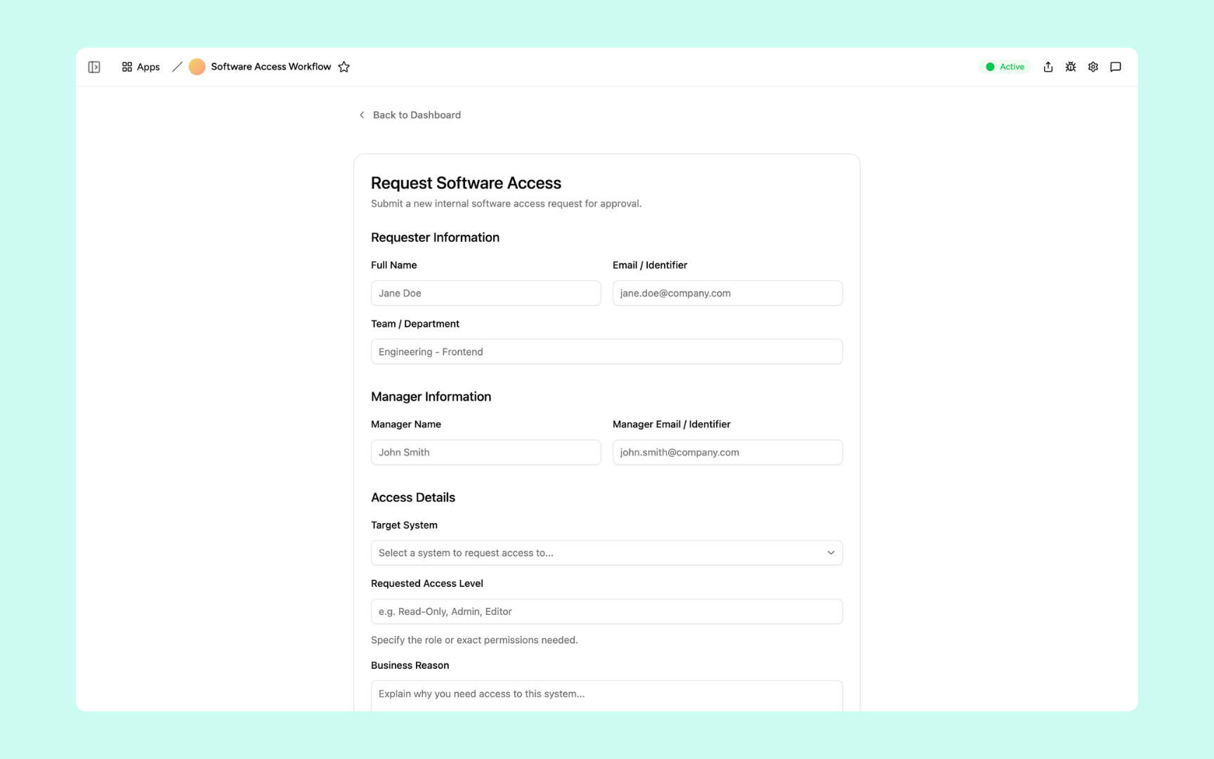 New access request