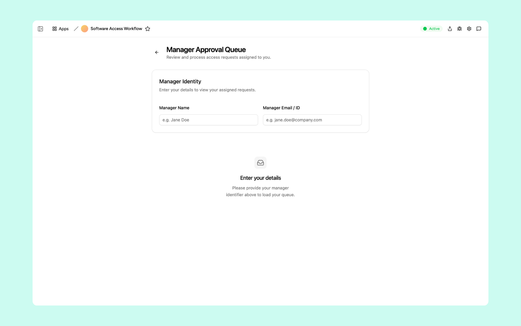Manager approval queue