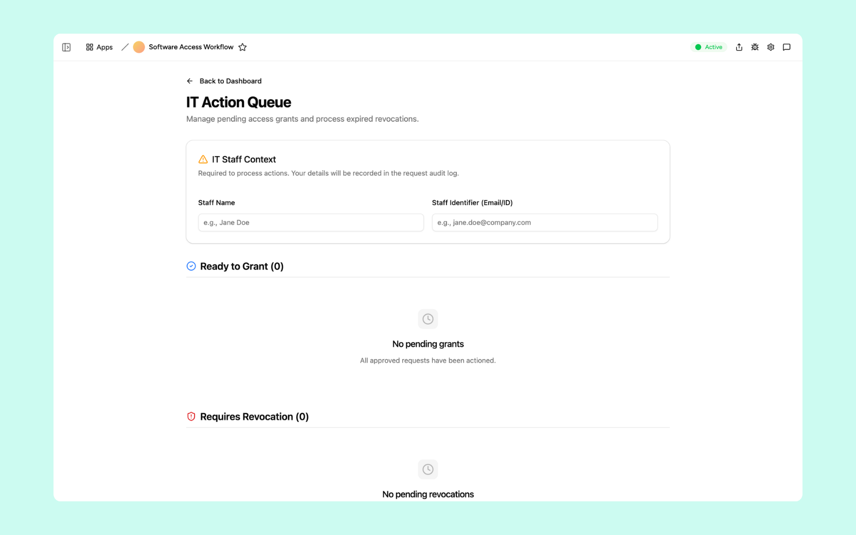 IT action queue