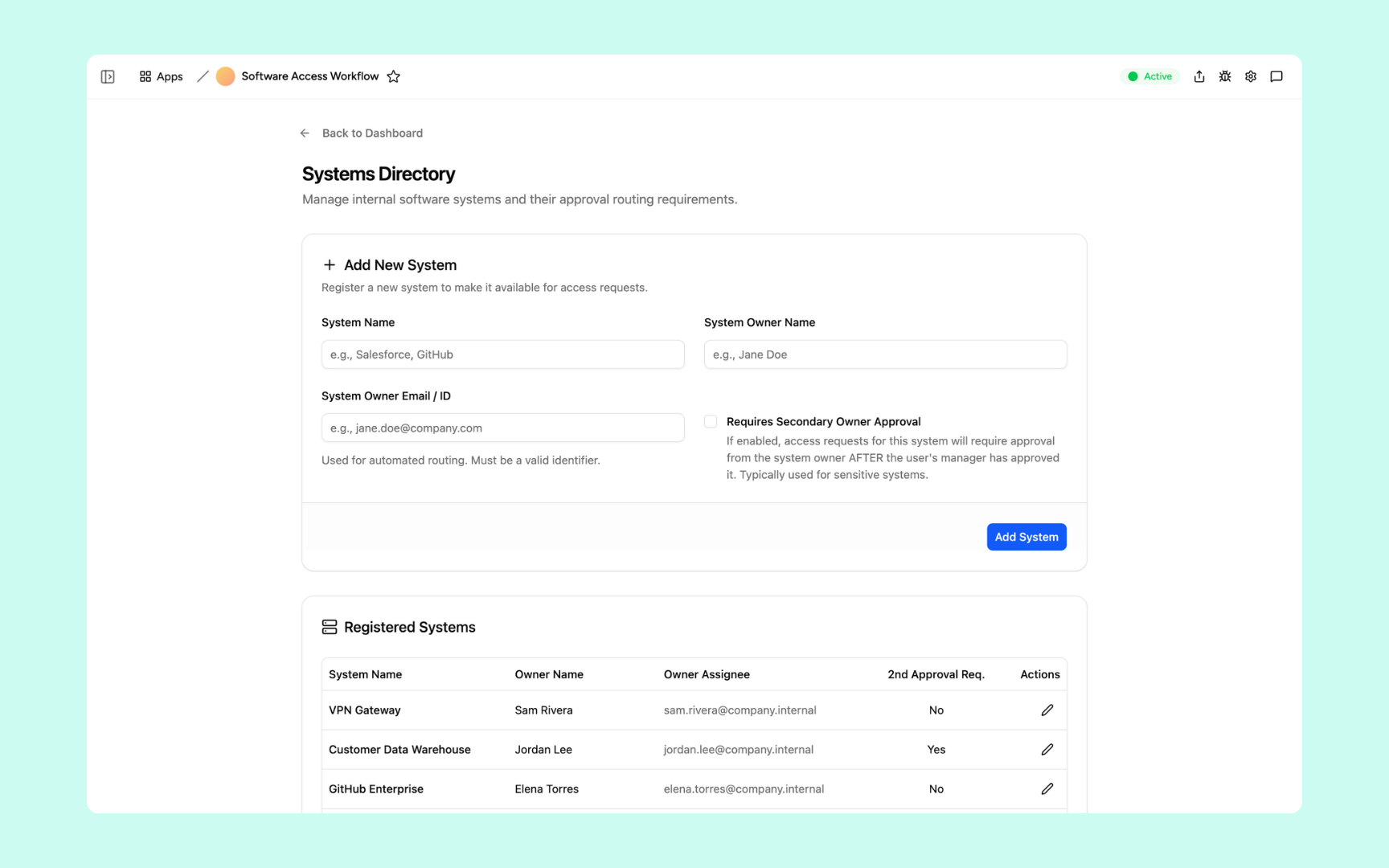 Systems directory